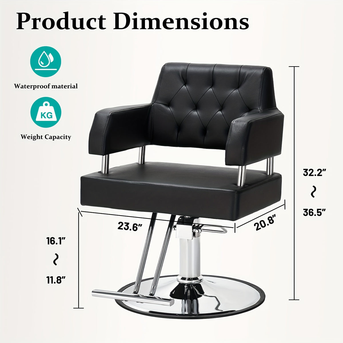 Barber Chair Salon Chair for Hair Stylist with Hydraulic Pump Adjustable Height 360 Degrees Swivel Hair Chair Spa Beauty Equipment Portable Salon Chair