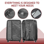 Nested Hardside Luggage Set in Purple, 4 Piece - TSA Compliant