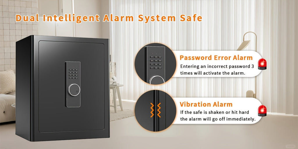 [Security Safe Box] FABAO for Home Safe Box, 2.0 Cuft Security Safe with Digital Keypad, Personal Document Safe with LED Light And Shelf, Drawer for Home Dorm Office Hotel Business