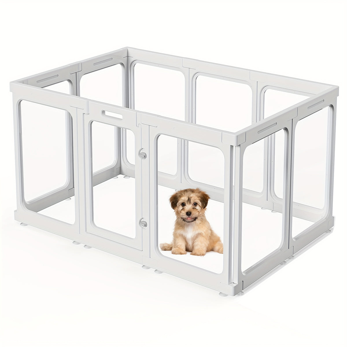 [Acrylic Pet Playpen] Clear Acrylic Dog Playpen With Door, For Puppy Cat Rabbit Transparent Pet Pen, Indoor Dog Playpen, Dog Fence, Easy Assembly And Cleaning Dog Pen For Small To Medium Dogs