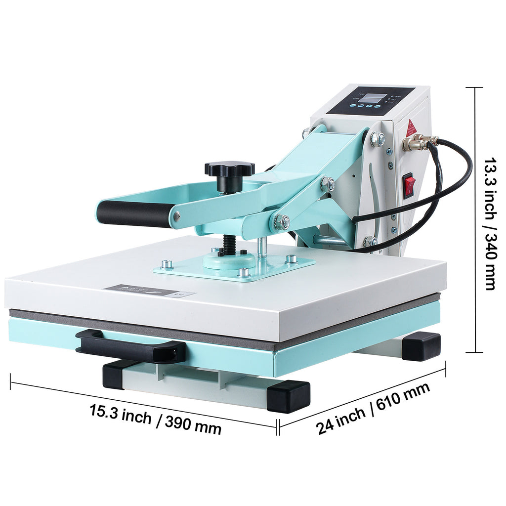 VEVOR Heat Press Machine 15x15 in Slide Out Heat Transfer Machine T-Shirts Green