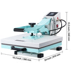 VEVOR Heat Press Machine 15x15 in Slide Out Heat Transfer Machine T-Shirts Green