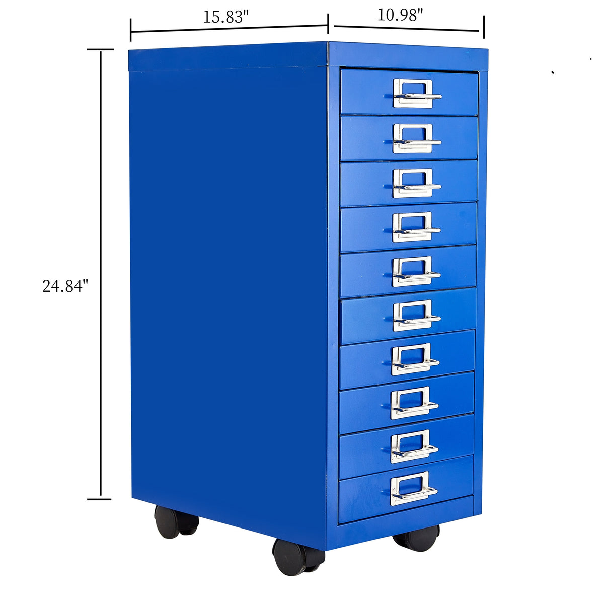 File Cabinet with MINI size Metal File Organizer Document Organizer, 10 Tier with 10 Drawer for Home Office, Office Desk File Blue