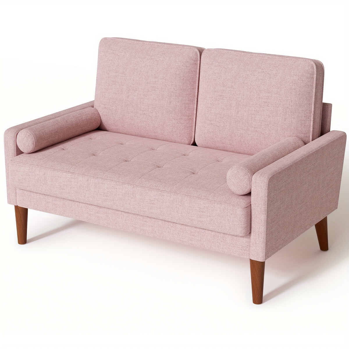 Vesgantti 48" Mid-Century Modern Loveseat Sofa - Ideal for Compact Areas, Suitable for Living Room Or Bedroom | Detachable Cover, Spring Cushions, Sturdy Wooden Frame | to Assemble