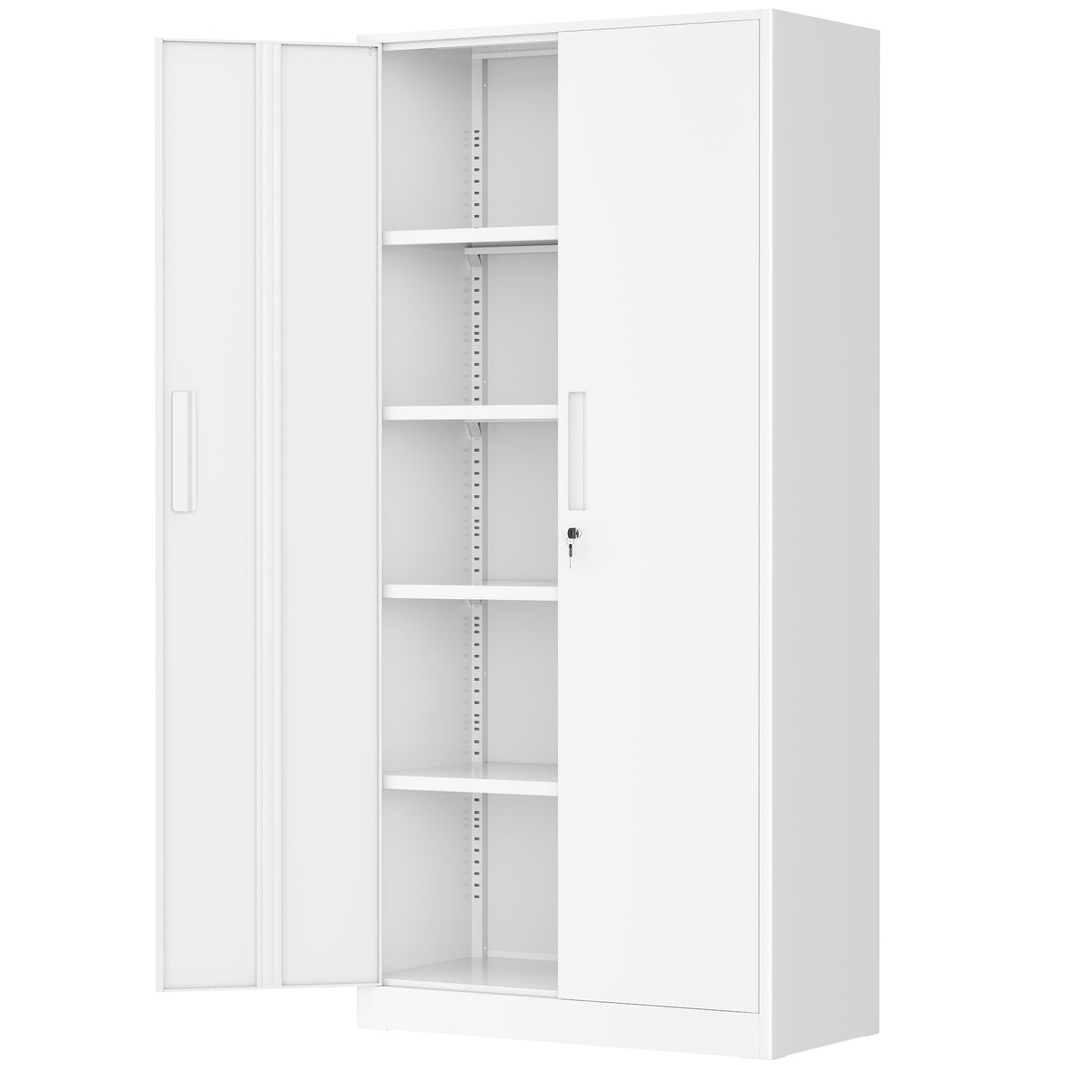 71"H Metal Storage Lockers with Locking Doors And 4 Adjustable Shelves for Hallway, Home Office, Garage, Entrance Hall Storage Cabinet