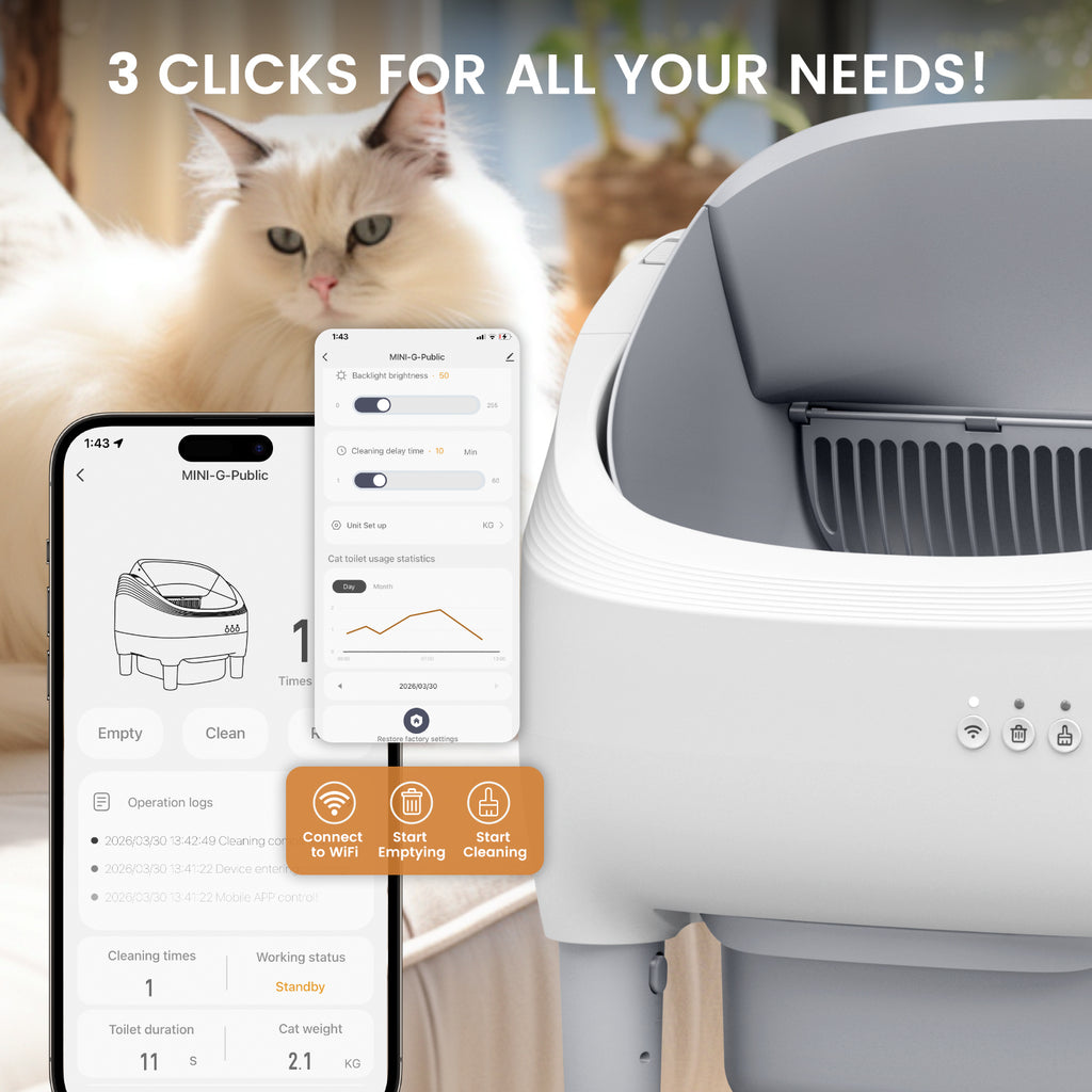 Self Cleaning Cat Litter Box, Automatic Kitty Litter Boxes For Multiple Cats, Built In Ambient Light, Double Odor Removal Safety Protection With App Control, Contain 1 Rolls Liners Bags And 1 Brush, Ideal For Helloween And Chritsmas Gift