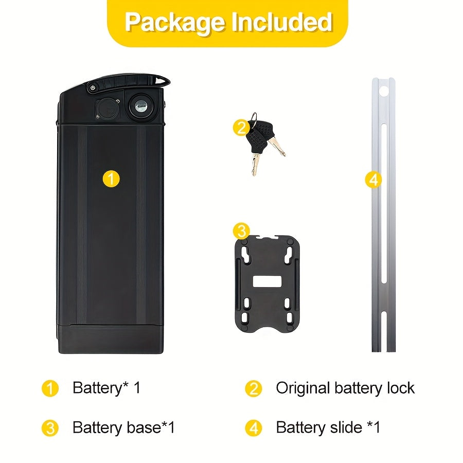 48V15Ah Electric Bicycle Battery Pack, with A Range Of Up to 40 Kilometers, Compatible with 250w/500w740w Motors, Accessories Include Charger/battery Base/slide Kit, Suitable for Many Models Such As GS5/GE5/GS3