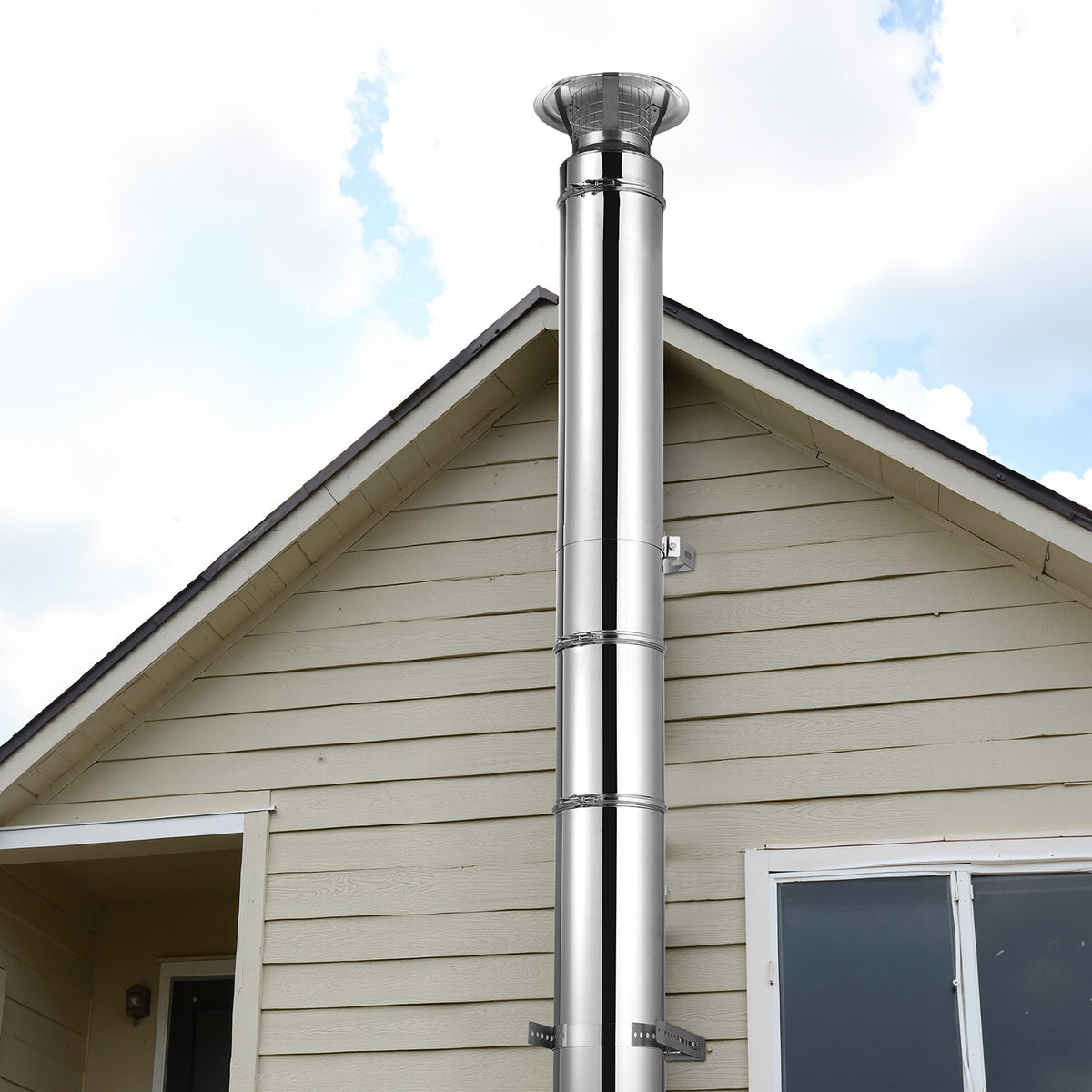 VEVOR 6 x 36/48 Inch Double Wall Insulated Chimney Pipe Stainless Steel Stove Pipe