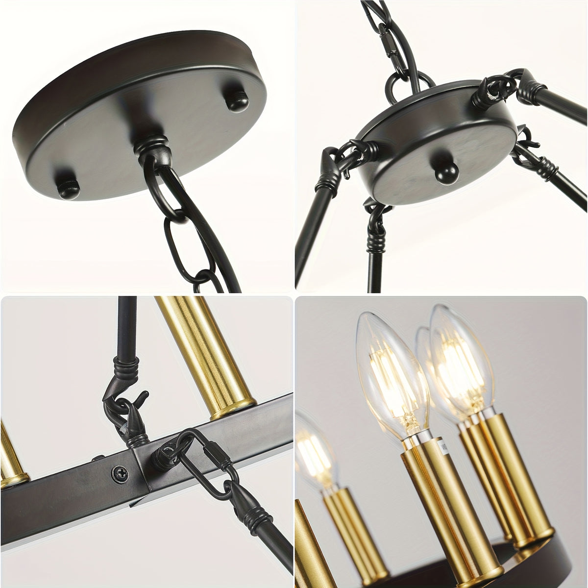 [Modern Farmhouse Chandelier] Modern Farmhouse Chandelier 2 Tier Round Wheel Chandelier Large High Ceiling Light