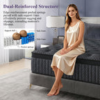 EVLWZL 10"/12"/14" Gel Memory Foam Hybrid Pocket Spring Twin Full Queen King Size Bed Mattress in A Box, Medium Firm Premium High Quality Innerspring Hybrid And Cooling Gel Memory Foam Mattress And Motion Isolation