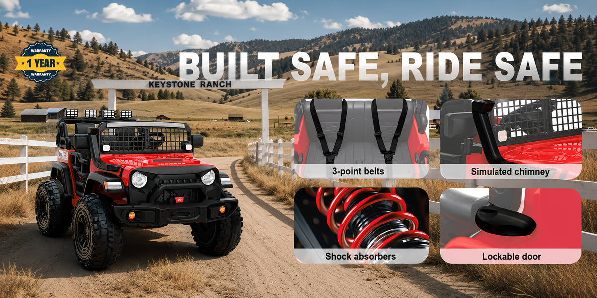 24V 4WD Kids Ride-On UTV Car with Parent Remote Control, 2-Seater, Music, LED Lights, All-Terrain Vehicle for Outdoor Fun, Ideal Gift for Boys And Girls