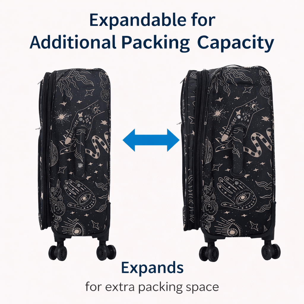 4-Piece Softside Spinner Luggage Set (20+24+28+32 inch) Lightweight Travel Suitcases with 360° Wheels, Telescopic Handle, Multi Pocket Design