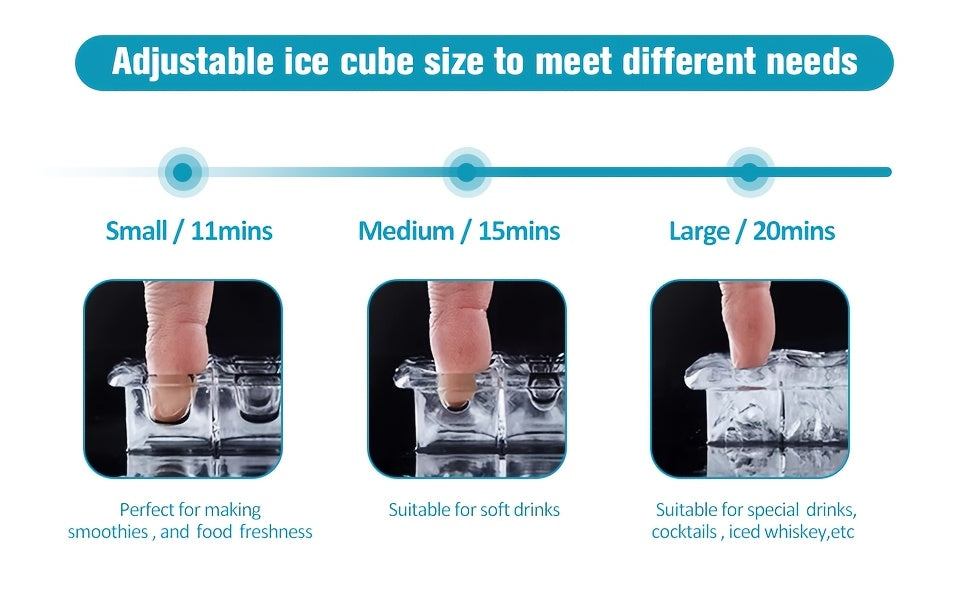 110 Lbs/24H Commercial Ice Maker, 36 Cubes/11Mins, Countertop Self-Cleaning Ice Maker, Stainless Steel Freestanding Machine, Ideal for Home Kitchen, Restaurant, Party