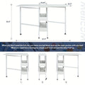 Home Hobby Sewing Table with Storage Shelves, Mobile Folding Cutting Table for Large Fabric, Foldable Craft Table for Home Office & Craft Room