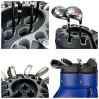 PGM Golf Cart Bag With 14 Way Organizer Divider Top, Premium Cart Bag With Handles And Rain Cover For Men/Blue