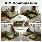 Boneless Sofa Bed, Modern Cloud Couch Folding Sofa Bed, Modular Sofa In A Box Compressed Memory Foam Sofa with Washable Sofa Cover for Living Room, Bedroom, Apartment