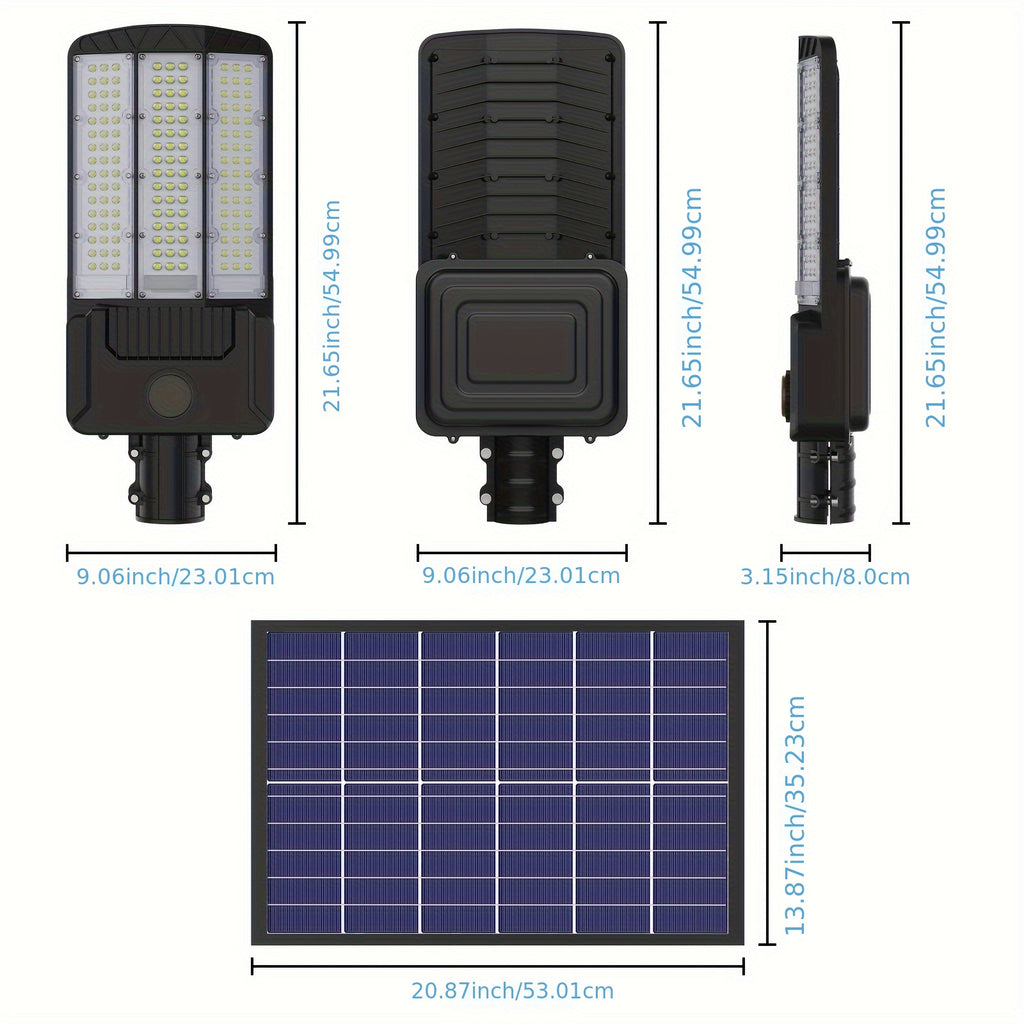 Adewalk 2pcs Solar Street Light, Commercial Grade Solar Street Lights Outdoor Dusk to Dawn, Solar Lights Outdoor with Motion Sensor And Remote Control, Solar Parking Lot Lights for Yard, Country