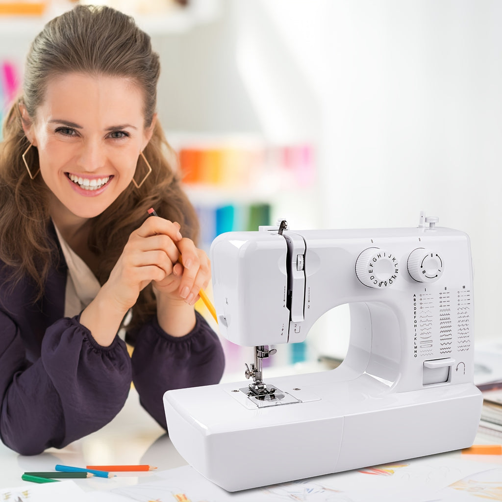 Electric Sewing Machine, 818 Mini Electric Sewing Machine 45 Stitches Household Multifunctional Sewing Machine US Plug