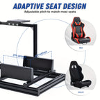 Mokapit More Sturdy Aluminum Alloy Racing Simulator Cockpit Fits for Logitech/ Thrustmaster/ Fanatec/ Moza G29 G920 G923 T300RS Gaming Steering Wheel Stand Excludes Shift Levers Steering Wheels Pedals