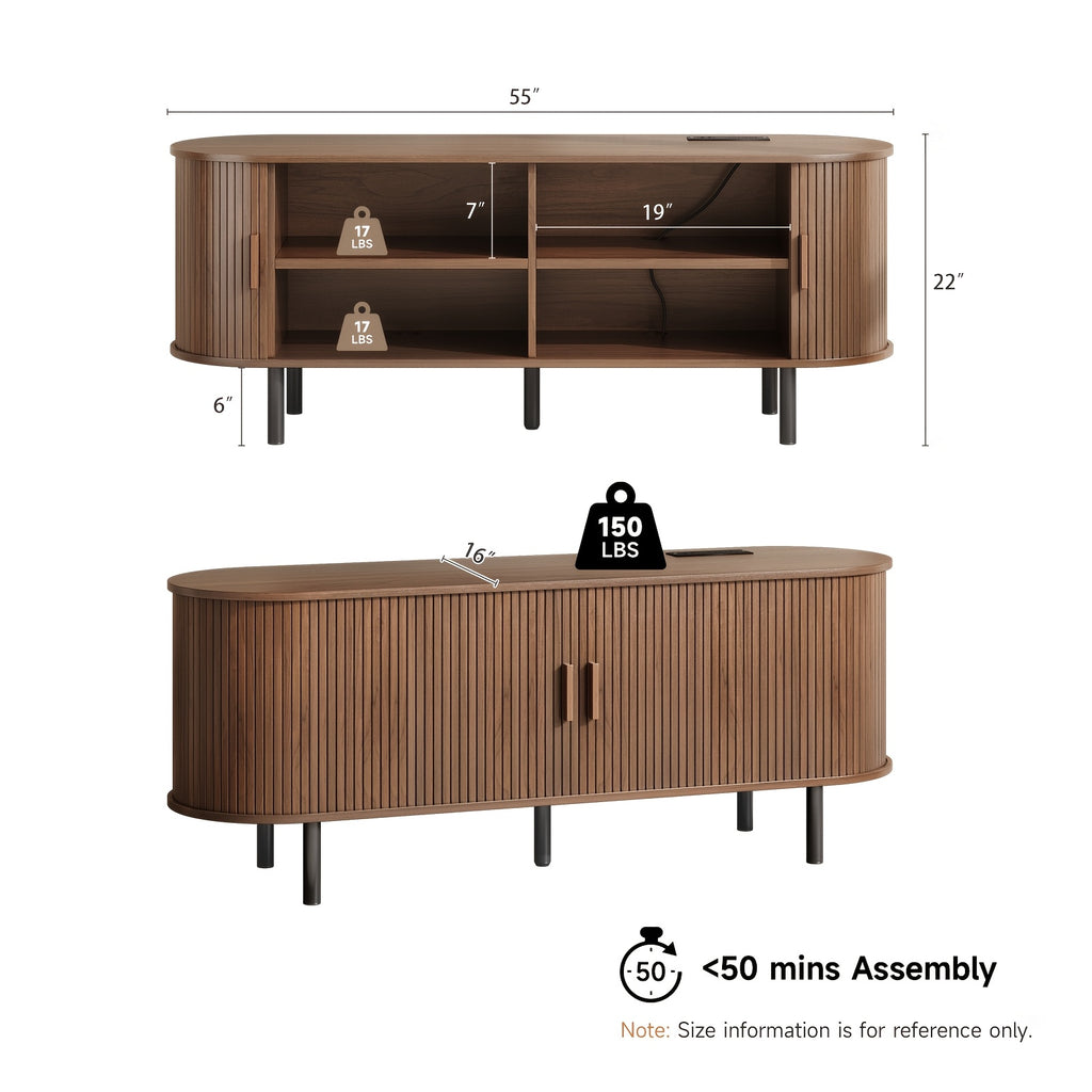 PAZCASA Wide Large TV Stand, Available in 86-inch/70.8-inch/55-inch Sizes, with Power Outlets, Suitable for 90-inch TVs. Sturdy and Durable Entertainment Center Featuring Adjustable Shelves, Sliding Doors, and Ample Storage Space. Modern Media