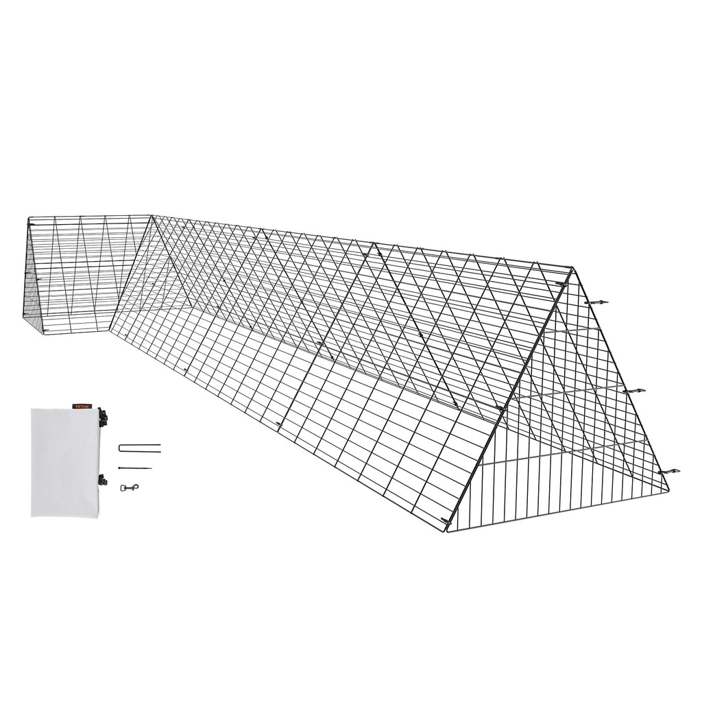 VEVOR Chicken Tunnels, 157.5 x 39.4 x 24.2 inch (LxWxH) Chicken Tunnels for Yard, Portable Chicken Tunnels for Outside with Corner Frames, Chicken Coop Run, Suitable for Chickens, Ducks, Rabbits