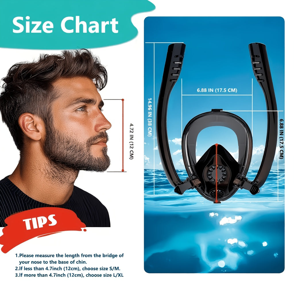 0.5 Liters (3.5Cu Ft) Aluminum Alloy Mini Diving Tank & Snorkel Mask Set | 5-8 Mins Dive Time | for Underwater Recreation | Durable Snorkel Gear | Mask Only for L/XL | No Inflation Tool Included | Easter Gift