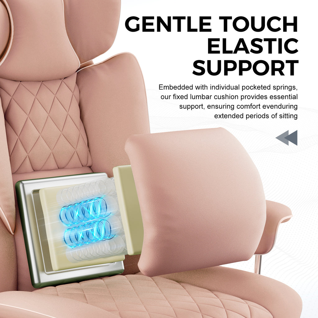 Executive Office Chair for Heavy People, Gaming Chair, Ergonomic Wide Desk Computer Chair with Pocket Spring Lumbar Support, Footrest, Outward Fixed Soft Armrests, High Back PU Leather, Height Adjustable, Big and Tall