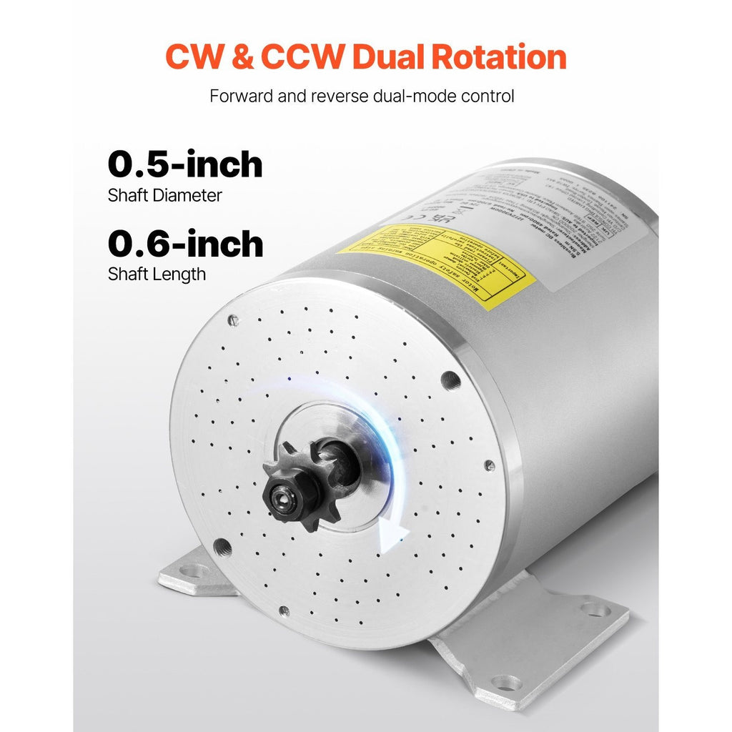 VEVOR 3000W Electric Brushless DC Motor Kit 72V 4900rpm with Speed Controller