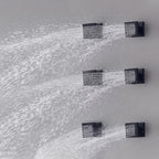 Thermostatic Shower System Set, Featuring a 14X20 Inch LED High-Pressure Rainfall Shower Head, a Luxurious Bathroom Combo with a Handheld Sprayer And Six Massage Body Jets, Including Rough-In Valve Body And Trim, Bathroom Additions in Matte Black