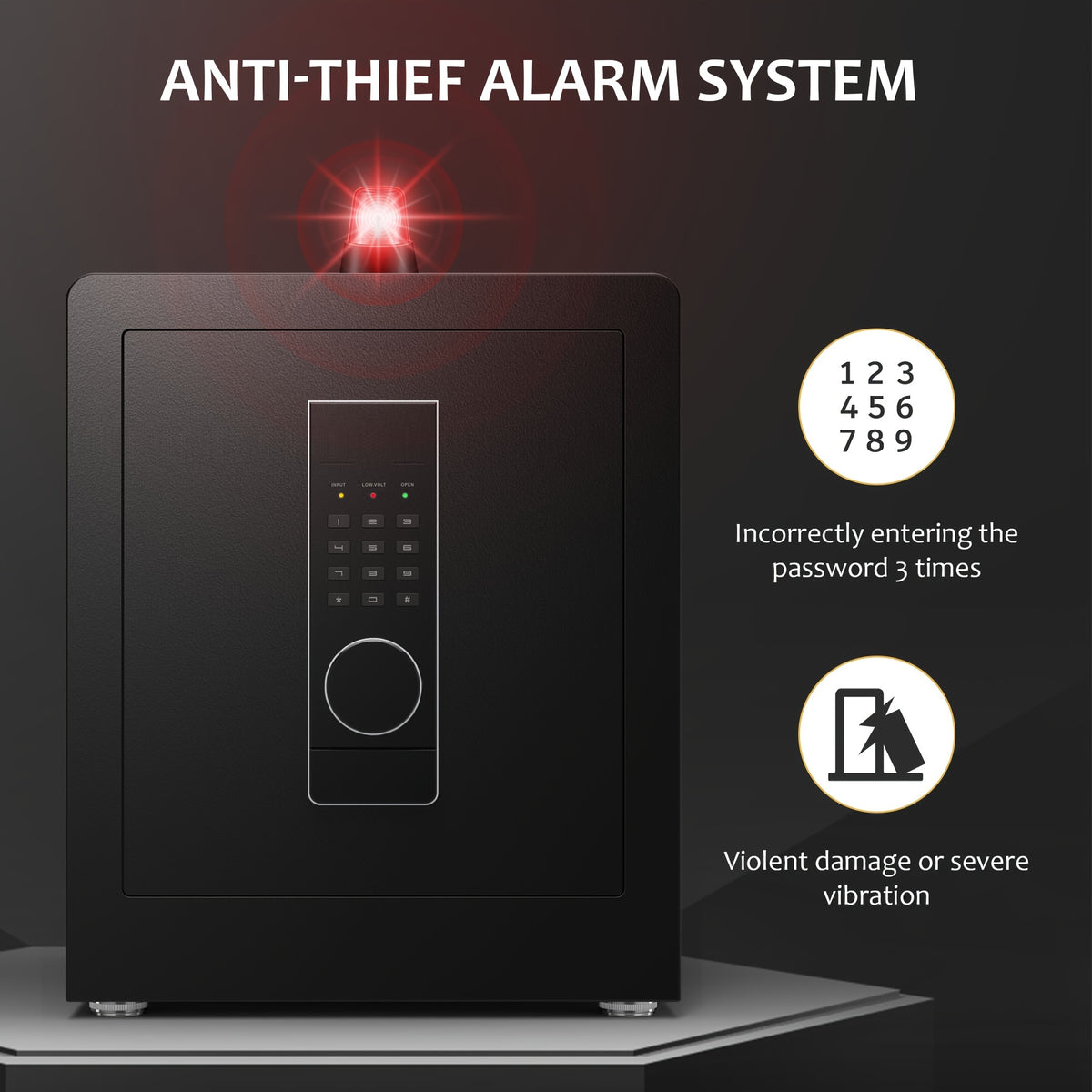 Large Home Safe Heavy Duty Fireproof Safe Box for Home Use with Removable Lock Box And Key Combination Lock, Anti-Theft Digital Safe Box for Home Office Business