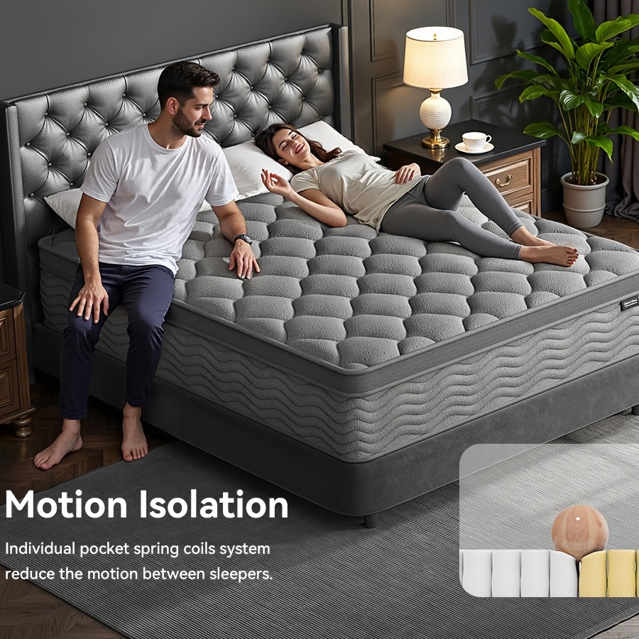 8inch 10inch 12 Inch 14 Inch Multilayer Hybrid Twin Full Queen King Size Mattress- Multiple Sizes & Styles Available, Ergonomic Design with Memory Foam And Pocket Spring, Medium Firm Feel