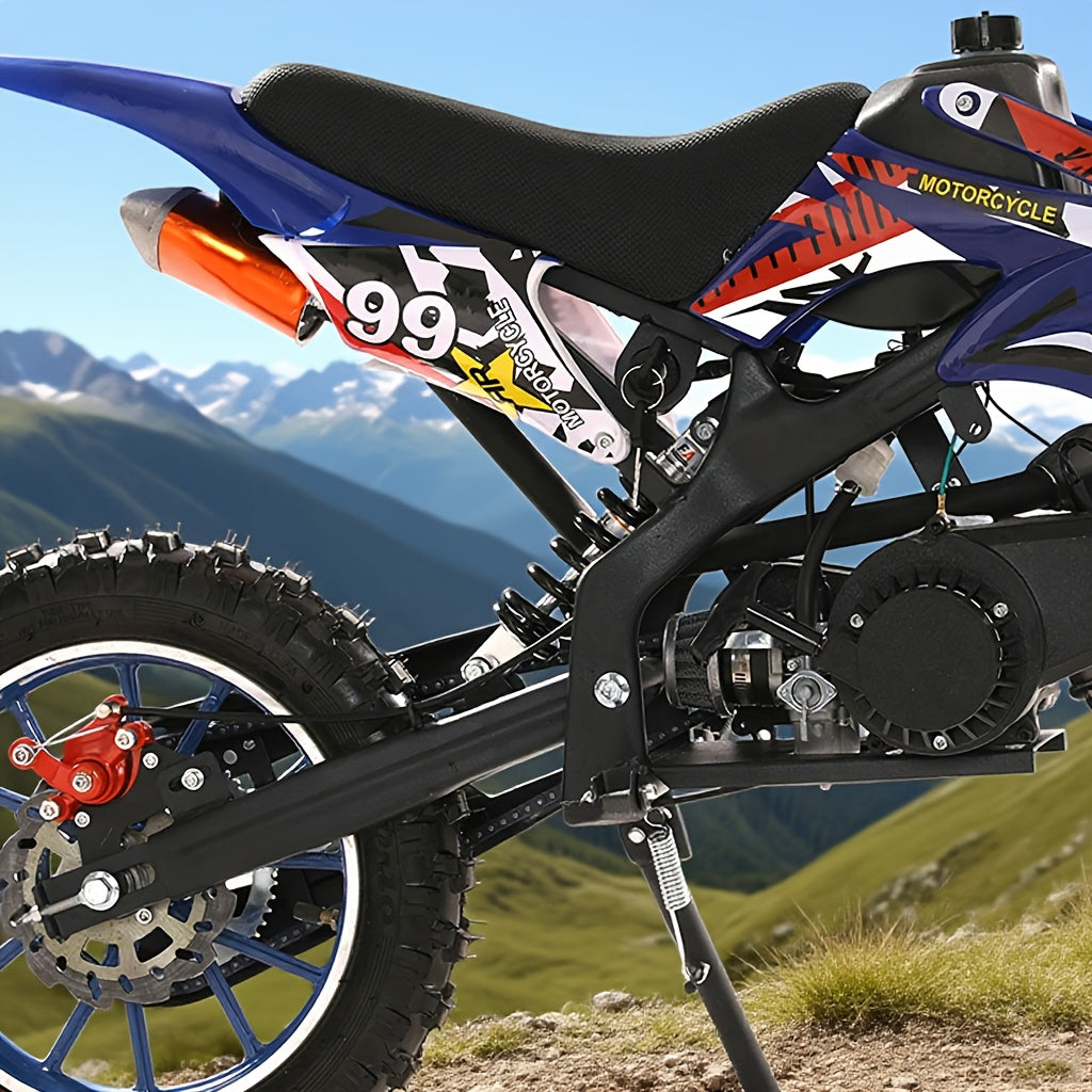 Gas Dirt Bike 49CC 2-stroke Off-road Vehicle, Mini Bike Gas Powered Motorcycle Off-road Race, Off-road Mini Motorcycle, Gas Off-road Motorcycle Go Kart, Gas Off-road Vehicle with A Load Capacity Of 300 Pounds Dirt Bike