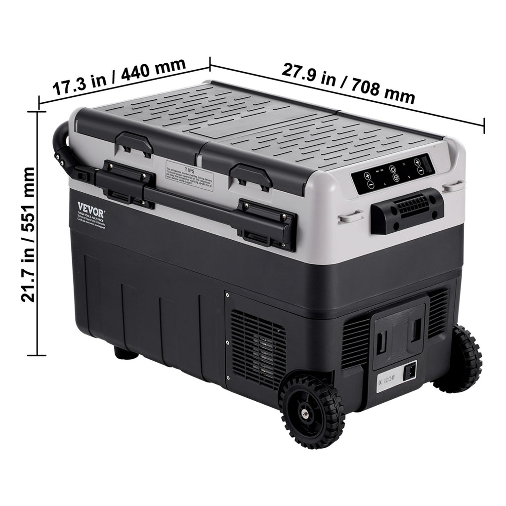 VEVOR Portable Car Refrigerator Freezer Compressor 50 L Dual Zone for Home Car