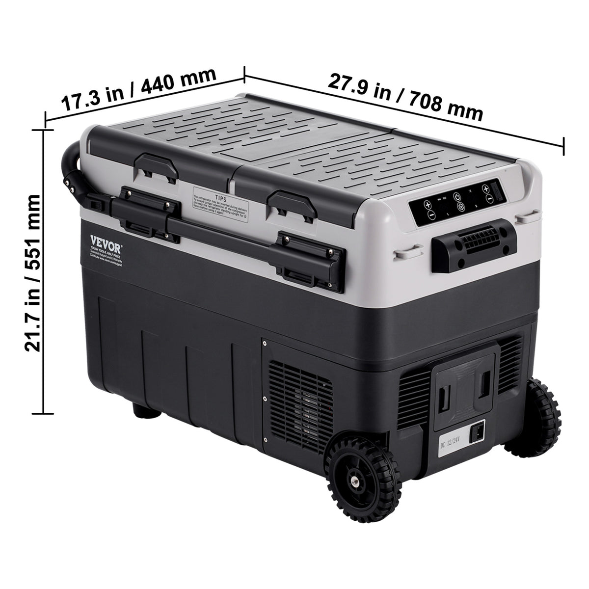 VEVOR Portable Car Refrigerator Freezer Compressor 50 L Dual Zone for Home Car