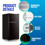 WANAI Compact Refrigerator 2.4 CU.FT Mini Fridge with Freezer Single Door Adjustable Temperature Side Door Wire Rack Suit for Dorm Office Apartment