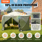 Pop-Up Screen Gazebo Tent by VEVOR, Removable Privacy Panels for Camping, Picnics and Backyard Gatherings