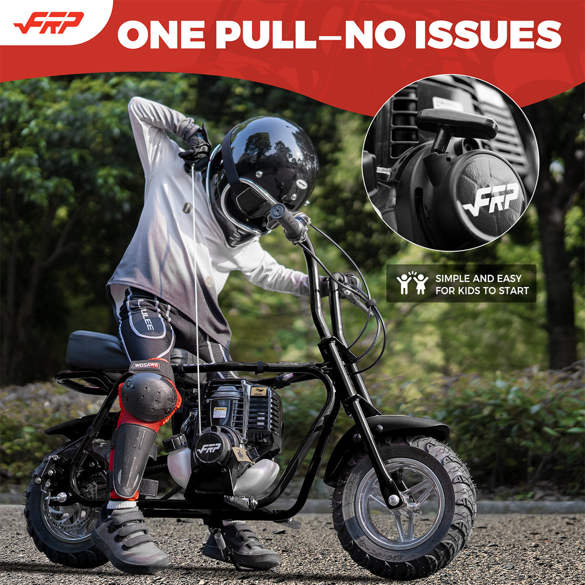 39cc 4-Stroke Gas Powered Mini Dirt Bike, No Fuel Mixing Required, Tool-Free Assembly, Heat Shield Protection, Top Speed 17 MPH, Off-Road Trail Pit Bike for Backyard Adventure, Birthday Gift Idea