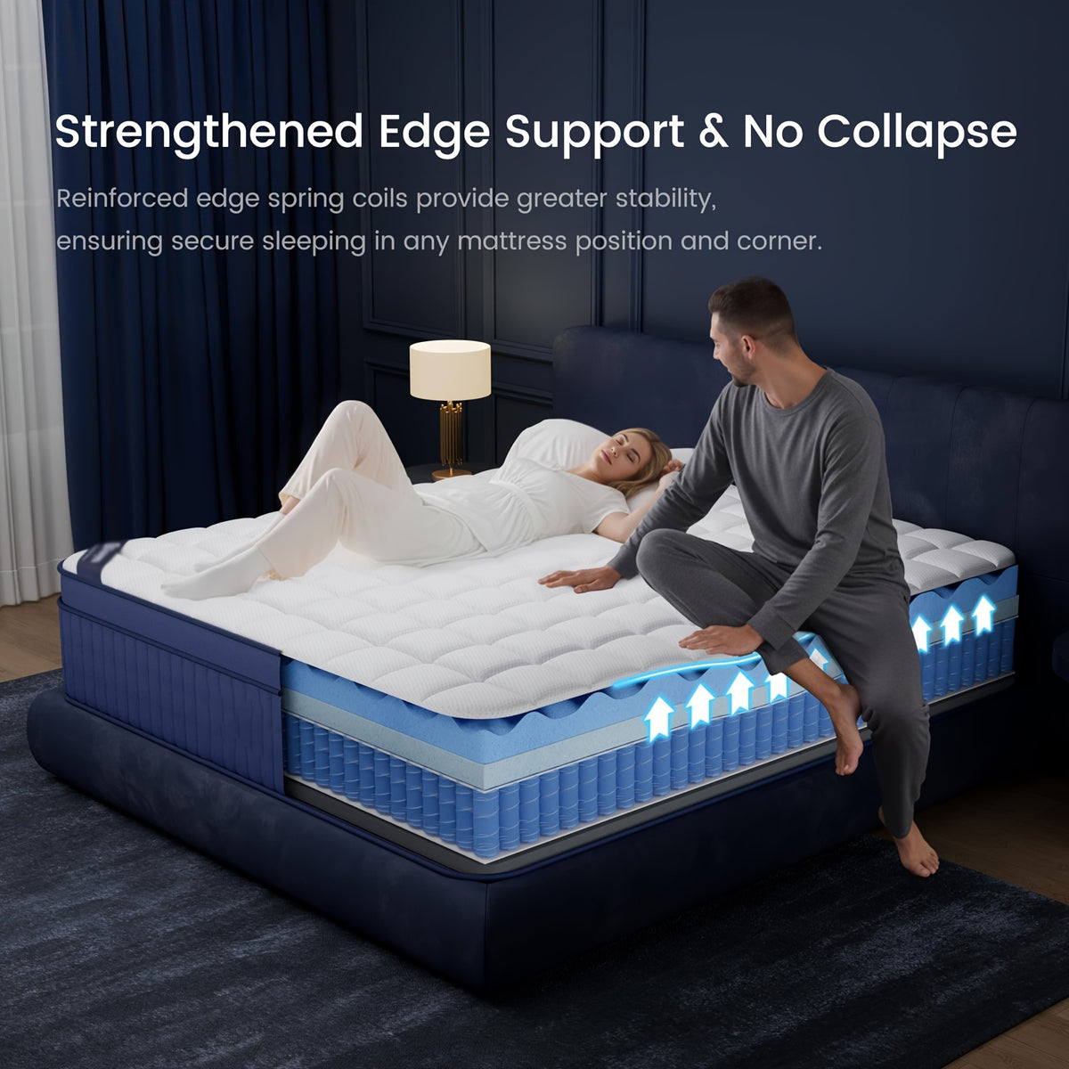 12/14-inch, Double Bed, Full Bed, Queen Bed, King Bed, Memory Foam Spring Mattress, Hybrid Mattress, Medium Firmness, Lumbar Support, Suitable For Home Bedrooms And Hotels, Boxed