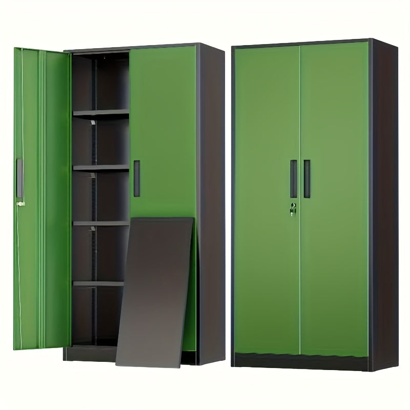 72" Metal Storage Cabinet with Lock, with 2 Doors And 4 Adjustable Shelves, Lockable Steel Storage for Office, Garage, Warehouse,, Home