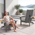 LEASBAR Folding Adirondack Chair Outdoor Fire Pit Chair For Patio Garden Backyard Pool Deck With Phone Holder And Cup Holder, Heavy All-Weather HDPE Comfortable Campfire Chairs Poolside Lawn 1pc, 2pcs, 3pcs(2pcs Chair+1table), 4pcs