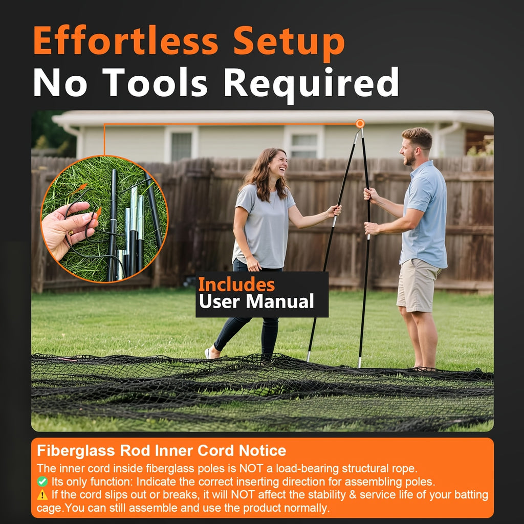 Baseball Batting Cage 20/30Ft for Backyard, Baseball Training Equipment Netting Cages, Golf Softball Baseball Nets for Batting with Frame And Net, Hitting And Pitching Practice