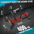 400lb Capacity Seated Row Machine With Plate Loaded Arms, Adjustable Back Workout Equipment With Independent Arms, Multi-Grip Positions.