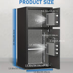 6.0 Cub Extra Large Heavy Duty Fireproof for home Safe Box with Biometric Fingerprint Lock, Backlit Keypad & Deposit Slot - Dual Alarm System, Digital Display, Metal Construction, Secure Cash & Valuables Storage for Home, Office