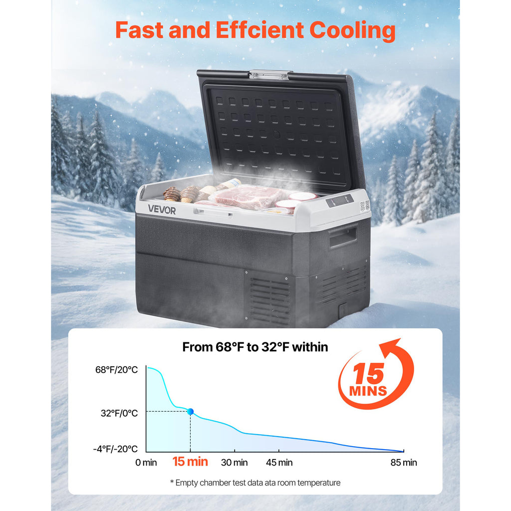 VEVOR 12 Volt Car Refrigerator Portable Freezer 31.7QT Electric Cooler for Camping 25L/30L/40L/50L