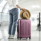 Nested Hardside Luggage Set in Purple, 4 Piece - TSA Compliant
