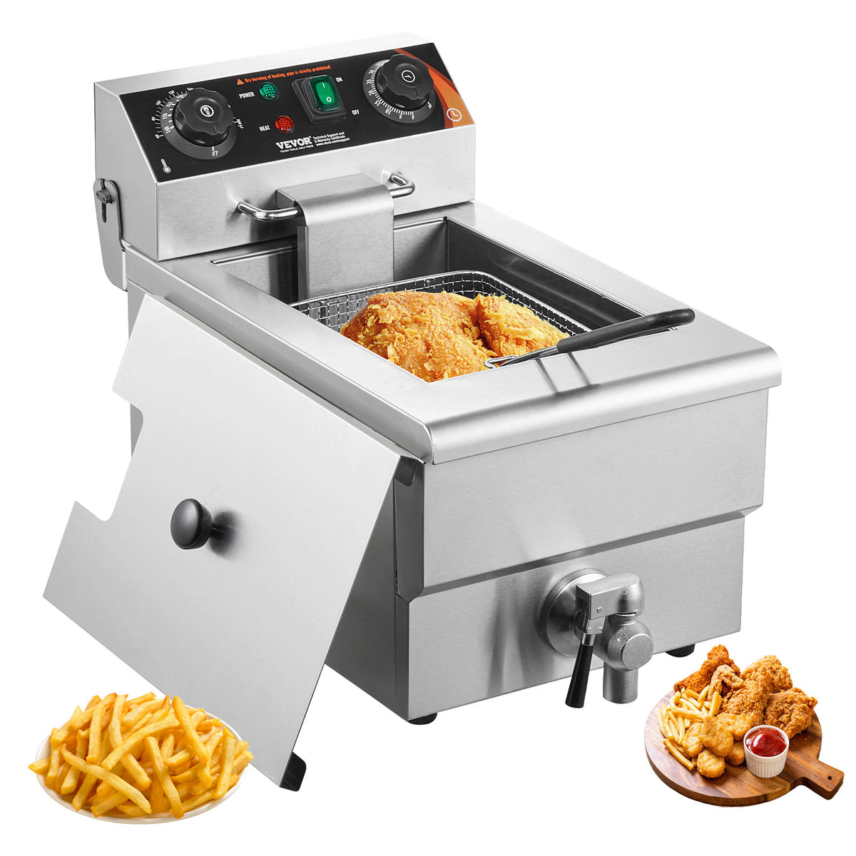 VEVOR Commercial Electric Deep Fryer Countertop Deep Fryer.
