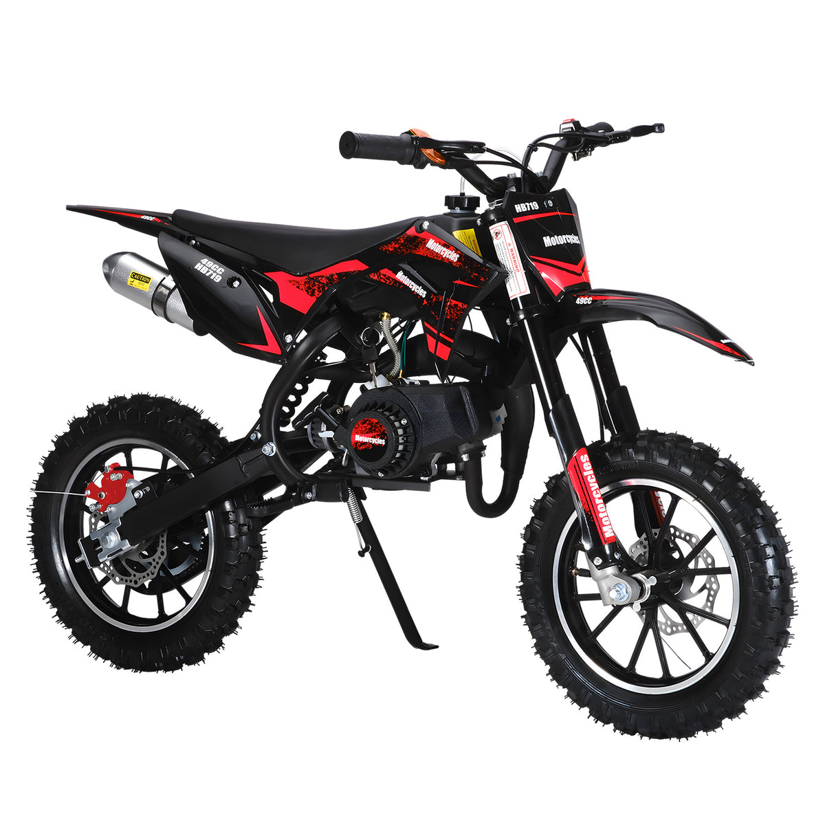 Mini Motorcycle Mini Dirt Bike, 49cc 2-stroke Gas Powered Motorcycle, with External Rotary Tires, Front Disc Brakes, Pocket Motorcycle, up to 20 Mph, Max Load 330 Lbs