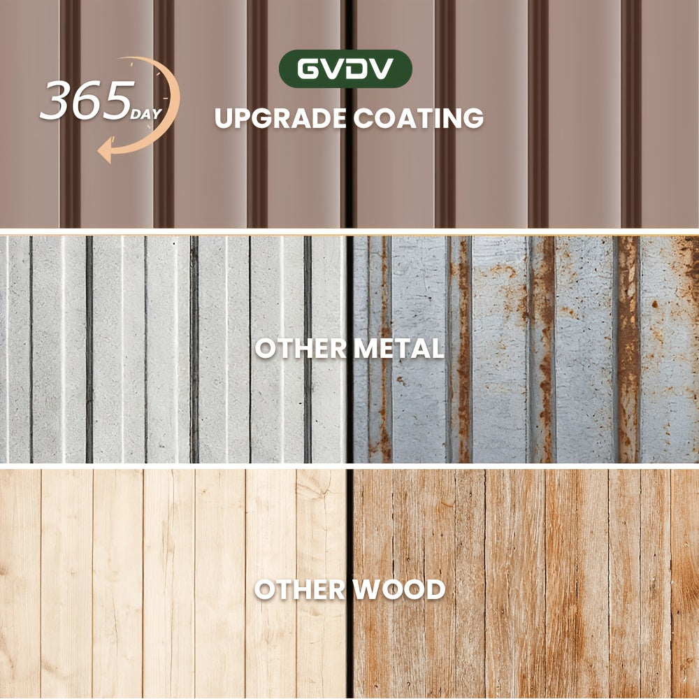 [Metal Storage Shed] 8x6ft (7.33'x5.28' Base, No Floor), 6 X 4ft, 10x12ft, 10x14ft, Metal Steel Outdoor Storage Shed with Air Vent & Lockable Doors, for Garden, Patio And Backyard, Tools, Bike