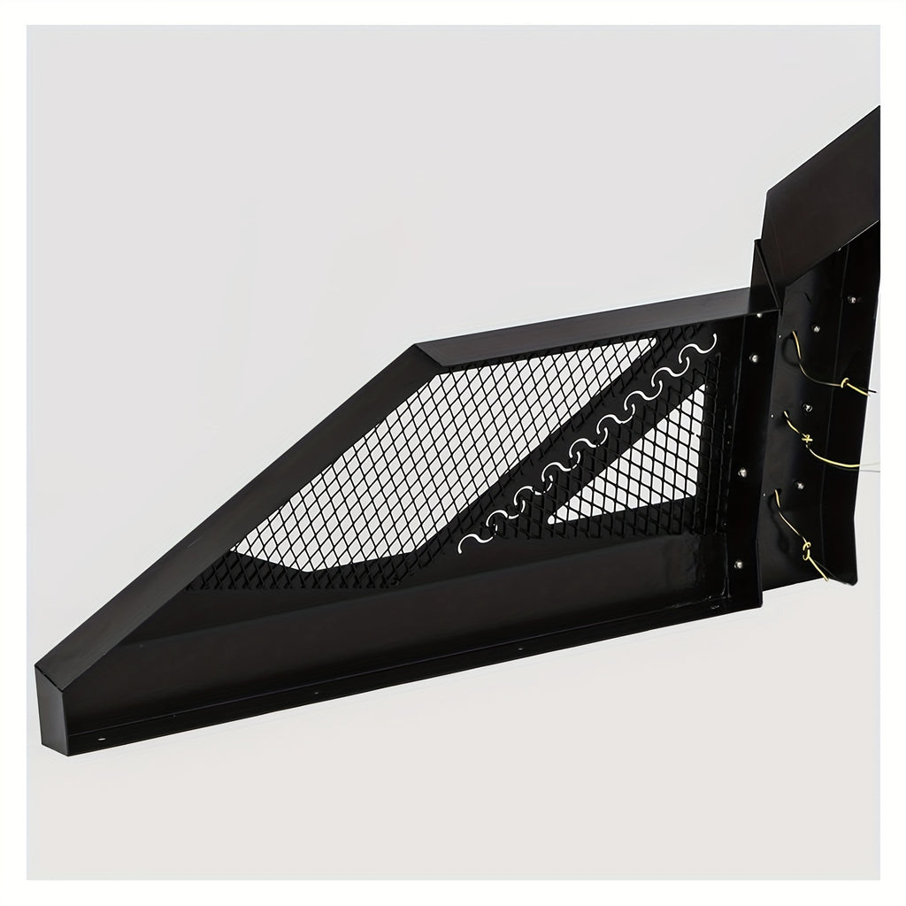 Pickup Truck Roll Bar Chase Rack with 6 Amber Side Marker Lamps in Fine Textured Black No-Drill Design