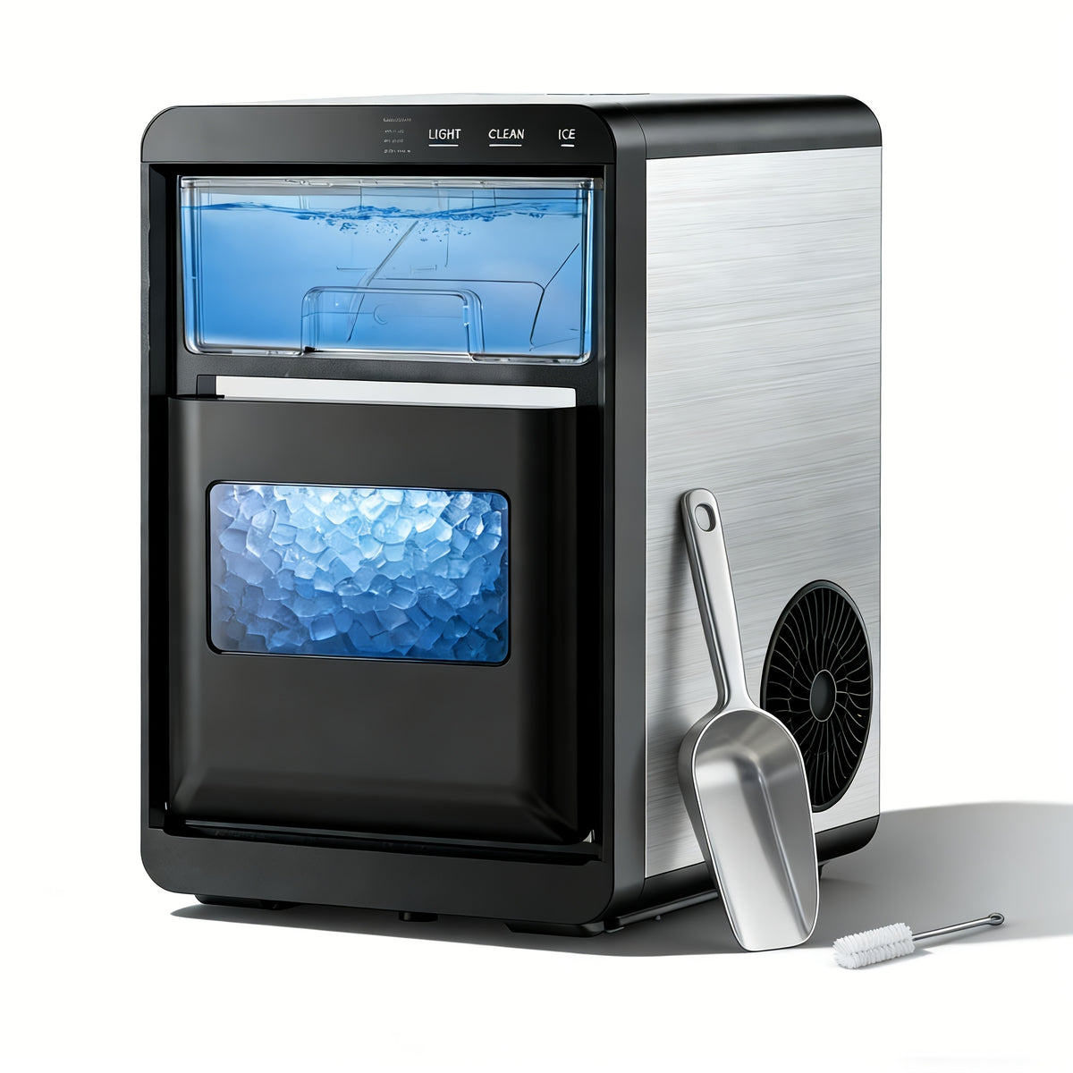 Countertop Nugget Ice Maker, 34/44Lbs Daily Production, Auto-Cleaning Pellet Ice Machine | Mini Fridge, Compact Refrigerator, Comes With Ice Scoop & Basket, Sonic Ice Machine Ideal For Home/Office/Kitchen